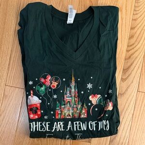 Green Graphic Tee with Festive Design